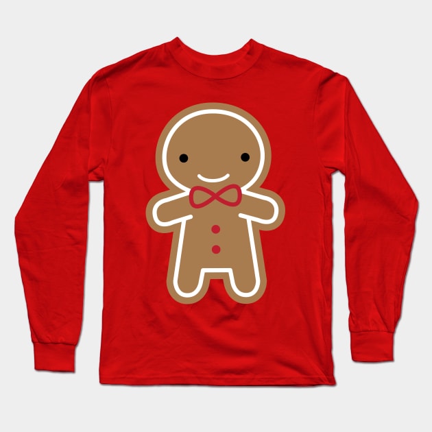 Kawaii Gingerbread Man Long Sleeve T-Shirt by marcelinesmith